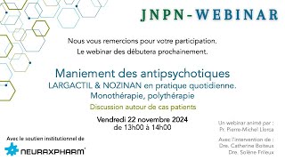 Maniement des antipsychotiques LARGACTIL amp NOZINAN en pratique quotidienne [upl. by Carolynn]