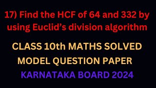 find the hcf of 64 and 332 by using euclids division algorithm [upl. by Airemahs]