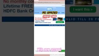 HDFC Pre Approved Credit Card with New Savings account free money finance bank hdfcbank credit [upl. by Ahsinom872]