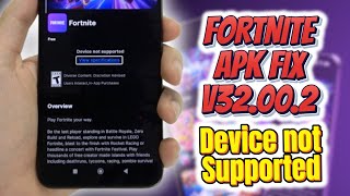 Download Fortnite APK Fix V32002 for Device Not Supported in 2024 [upl. by Willamina]