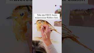 Take my FREE loose watercolour Robin class today❤️🎨 [upl. by Icyaj]