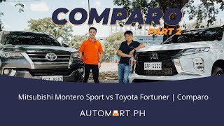 Mitsubishi Montero Sport vs Toyota Fortuner Part 2 Automart Comparo [upl. by Breanne835]