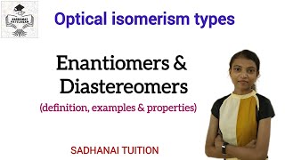 Classification of optical isomerism  Enantiomers amp Diastereomers Tamil explanation [upl. by Calen]