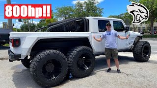 FULL TOUR OF A 250000 HELLCAT SWAPPED JEEP GLADIATOR 6x6 [upl. by Zilla]