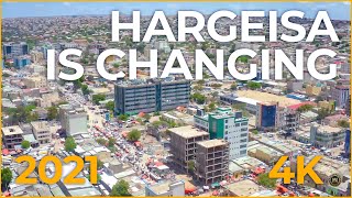 HARGEISA CITY IS CHANGING FAST 2021 BUSINESS DISTRICT Amazing Buildings and Malls 4K Drone PART 2 [upl. by Ecikram981]