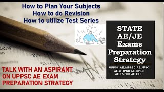 STATE AE Exam Preparation StrategyHow to Plan your Subjects amp do RevisionTalk with an Aspirant [upl. by Mendez]