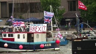 UKIPs Nigel Farage makes Brexit case as flotilla sails into London [upl. by Ahsemal]