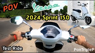 Test Ride 2024 Vespa Sprint 150 POV [upl. by Aydan892]