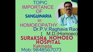 importance of sanguinaria in homoeopathy practice [upl. by Llehcam]