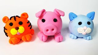 Easy Clay Animals for Beginners 1│3 in 1 Polymer Clay Tutorial [upl. by Ahsikyt175]