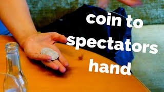 Coins to spectators hand magic trick by DanTrix [upl. by Aikaj]