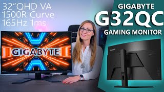 Killer Contrast  Gigabyte G32QC Gaming Monitor Review 315quot 1440p VA 165hz [upl. by Ralaigh784]