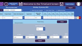 PowerApps Timesheet  Save Hours Breakdown [upl. by Peggir803]