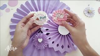 DIY  Como hacer rosetones o abanicos de papel 3 Diseños  3 Formas de hacerlo [upl. by Betz]