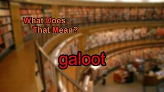 What does galoot mean [upl. by Blau]