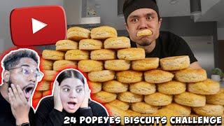 Is Eating 24 Popeyes Biscuits Impossible REACTION [upl. by Nnahs]