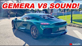 FIRST Koenigsegg Gemera V8 Sound Driving amp Cold Start Idle [upl. by Ateerys]