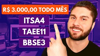 ITSA4 TAEE11 BBSE3  QUANTO INVESTIR PARA GANHAR R 3000 TODO MÊS [upl. by Yonita]