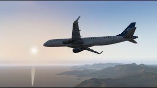 XPlane 11  Montenegro Airlines Embraer E195 from Podgorica to Tivat cinematic [upl. by Nylkaj596]