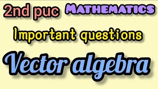 vector algebra 2nd puc mathematicsimportant questionsjobexameducation2ndpuc [upl. by Esilana]