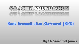 Bank Reconciliation Statement Part 1  CACMA Foundation Malayalam [upl. by Ardek]