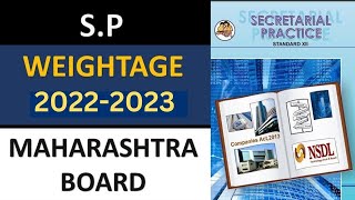 12th Secretarial Practice SP Chapter Wise Weightage  20222023  Maharashtra Board  HSC [upl. by Wellington]