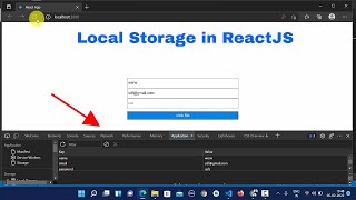 Local Storage in ReactJS  how to add and retrieve data in local storage reactjs  codemicros [upl. by Jill]