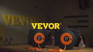 VEVOR Retractable Extension Reel Heavy Duty 45FT Cord for DIY amp Industrial Use [upl. by Samale]