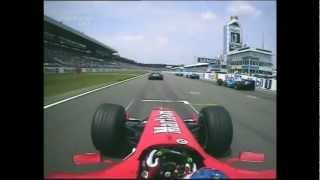 F1 2004 Hockenheim Rubens Barrichello onboard start  crash amp pit stop [upl. by Siramad388]