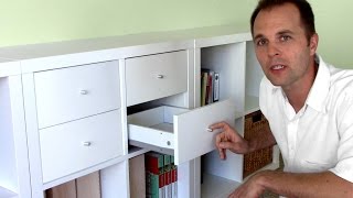 How to assemble Ikea bookshelf drawers  EXPEDIT KALLAX shelf [upl. by Atihcnoc]