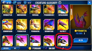 NEW CRYOLOBOURGIANIA WAIT ALL PTEROSAURS MAX TOURNAMENT PVP  JURASSIC WORLD THE GAME [upl. by Adda]