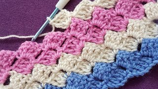 Kolay Su Taşı Battaniye Şal Easy Crochet Blanket [upl. by Kennard]