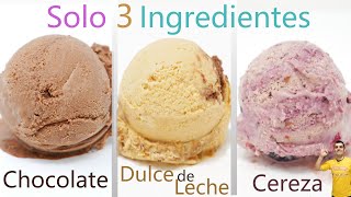 HELADO casero con 3 INGREDIENTES y de 3 SABORES en 5 MINUTOS y sin máquina🍧😍🍨 Receta  597 [upl. by Atnoed]