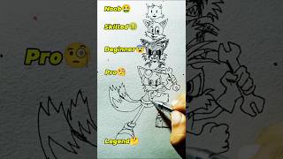 Pendrawing Tails in different Level drawing art shorts sonic [upl. by Whale]