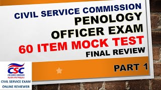 PENOLOGY OFFICER EXAM REVIEWER  CUSTODIAL CONCEPTS amp APPLICATIONS  CIVIL SERVICE REVIEWER [upl. by Clarie]