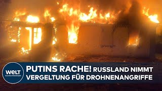 PUTINS KRIEG Massive Angriffe mit Drohnen auf Russland Kreml startet Vergeltungsschläge auf Kiew [upl. by Amikat703]