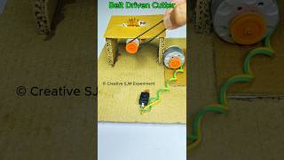 Belt Driven Cutter • Dc Motor  dcmotor tech youtubeshorts dcmotorproject [upl. by Ttergram]