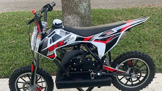 Amazon pit bike “OFFICIAL REVIEW” SYX Moto 50cc￼ [upl. by Ycul688]