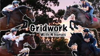 GOPRO GRIDS WITH 4 HORSES  Inc Tackless  EventingRory [upl. by Wolf]