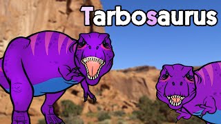 Subtitle Tarbosaurus vs Tyrannosaurus  Biggest Asian Dinosaur★Genikids [upl. by Milstone]