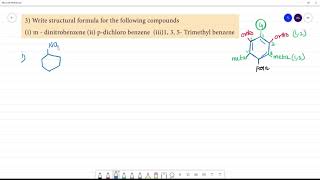 Write structural formula for the following compoundsi m  dinitrobenzene ii pdichloro benzene [upl. by Eelegna]