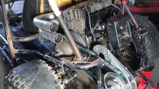 Swapping a 440CC 2Stroke onto a Go Kart Snowmobile Engine BAC Garage [upl. by Lesya]