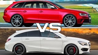 2015 Mercedes CLA 45 AMG Shooting Brake vs 2016 Audi RS4 Avant [upl. by Llehcim]