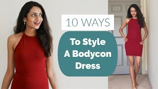 10 Different Ways To Style A BODYCON DRESS  1 Dress 10 Styles  Himani Aggarwal [upl. by Asikal]