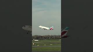 Eurowings Flugzeug Start  Flughafen Düsseldorf [upl. by Asirem577]