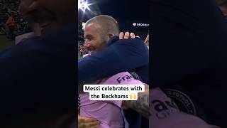 Messi amp Beckham after Inter Miami won the Leagues Cup 🐐🤝 [upl. by Oker]