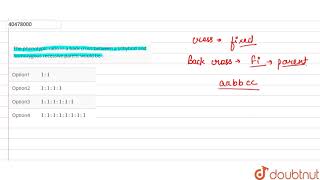 The phenotypic ratio in a back cross between a trihybrid and homozygous recessive parent would be [upl. by Oakman]