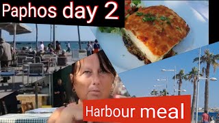 PAPHOS DAY 2  DAYTIME WALK TO HARBOUR  BEST MEAL SO FAR IN CYPRUS [upl. by Cozmo]