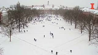 Snowball fight on the University of Illinois Quad [upl. by Elia419]