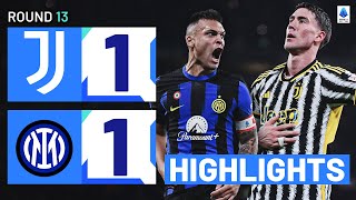 JUVENTUSINTER 11  HIGHLIGHTS  The Derby d’Italia ends in a draw  Serie A 202324 [upl. by Dohsar]